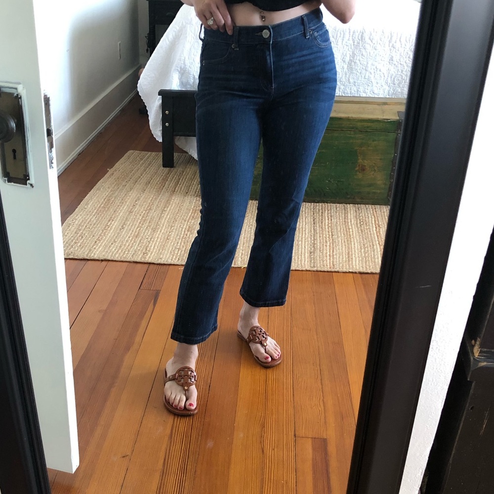 Express bell crop high rise jeans